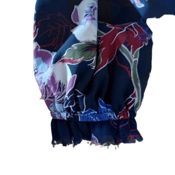 Long Sleeve Floral Blouse Blousy Top Size Medium - Picture 3 of 3